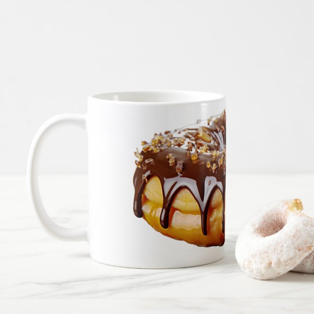 Caneca De Café Cobertura grossa e brilhante de donut decadente da (Com Donut)