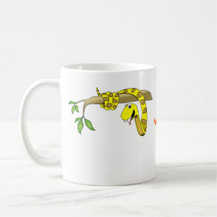 Caneca De Café Cobra bonito do amarelo dos desenhos animados em