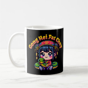 Caneca De Café Cobra de Ano Novo Chinês e Rapariga