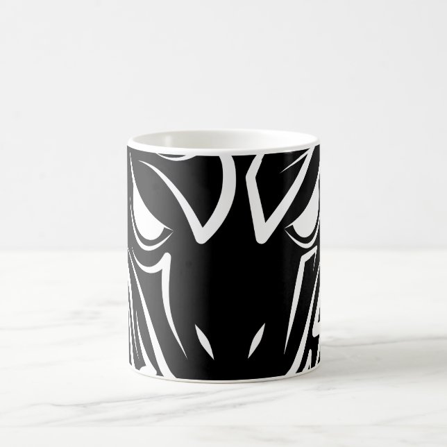 Caneca De Café Cobra de Tribal Negro e Branco (Centro)