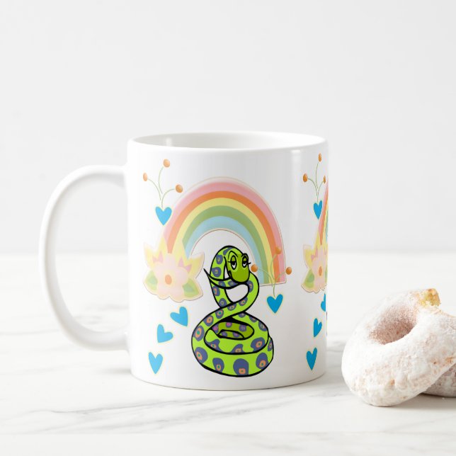 Caneca De Café Cobra Mug Arco-Íris (Com Donut)