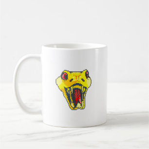 Caneca De Café Cobra pixel art gold