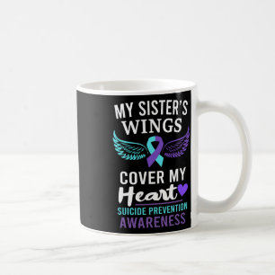Caneca De Café Cobrir das Asas da Minha Irmã Coração Sensibilizaç