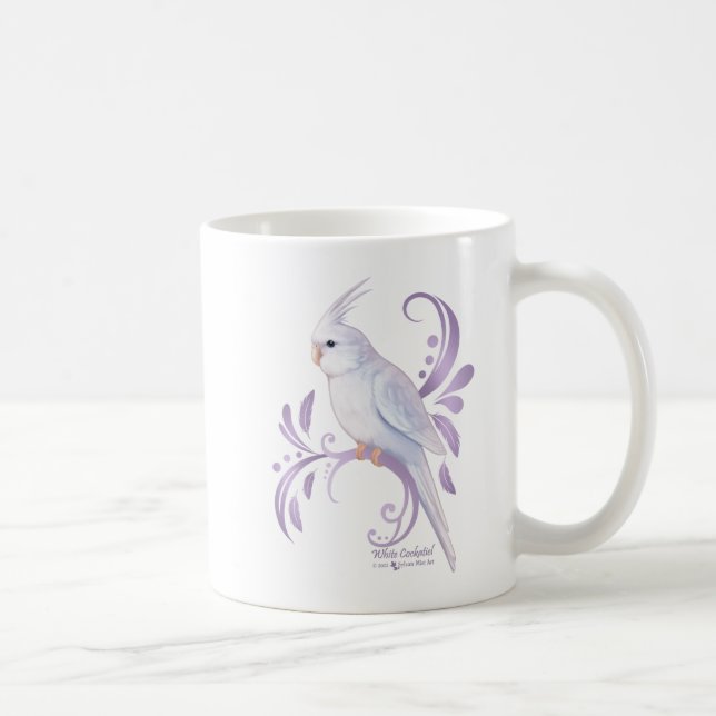 Caneca De Café Cockatiel branco (Direita)