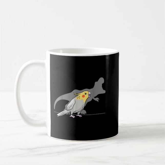 Caneca De Café Cockatiel Cockatoo Lutino Papagaio Quarrion Dinoss (Esquerda)