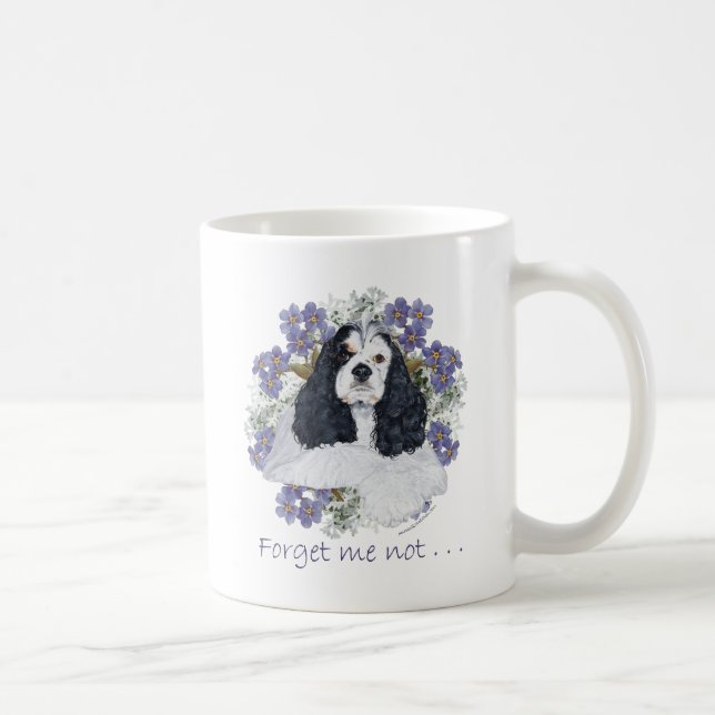 Caneca De Café Cocker Spaniel Americano Não Me Esqueças (Direita)