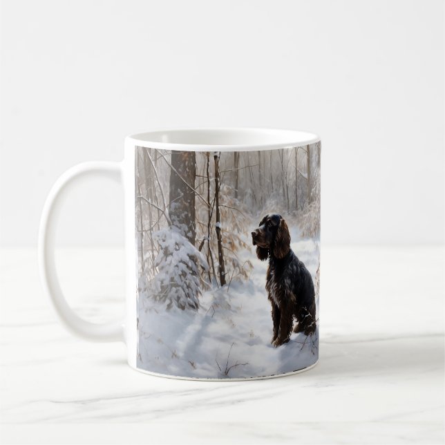 Caneca De Café Cocker Spaniel Deixe Nevar Natal (Esquerda)