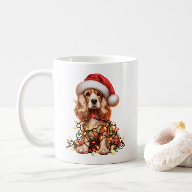Caneca De Café Cocker Spaniel Dog Puppy Natal (Com Donut)