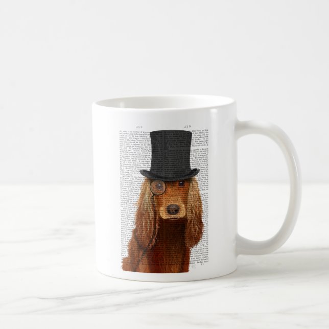 Caneca De Café Cocker Spaniel, Formal Hound e Chapéu (Direita)