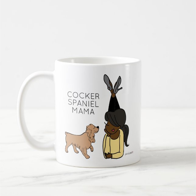 Caneca De Café Cocker Spaniel Mama Coffee Mug Personalizado (Esquerda)