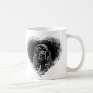 Caneca De Café Cocker spaniel preto enfrenta