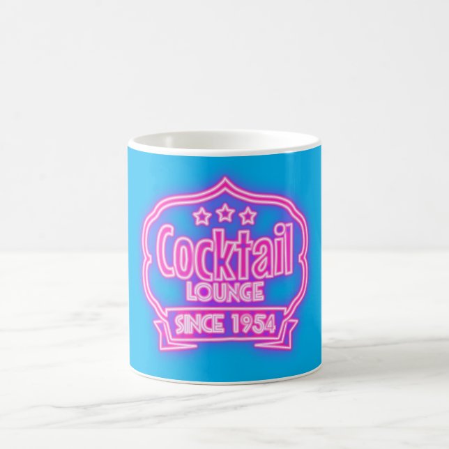 Caneca De Café Cocktail lounge vintage neon sign meio século club (Centro)