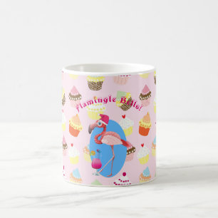 Caneca De Café Cocktails e Cupcakes de Natal Flamingo! Personaliz