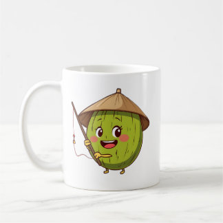 Caneca De Café Coco de Pesca Fofo Cartoon - Vibrações de Verão Tr