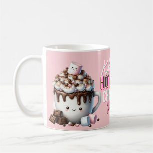 Caneca De Café Coco Quente Rosa Natalino Fofo