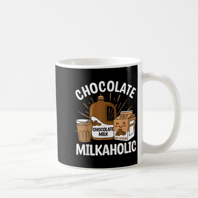 Caneca De Café Cocolate Milkaholic Comida Leite Cotações do Prato (Direita)