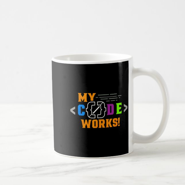 Caneca De Café Code works funny programmer coding softwareCode wo (Direita)