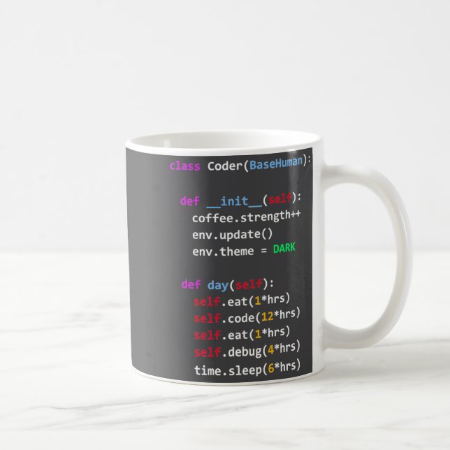 Caneca De Café Codificação Divertida Python Cl Comer Código Dormi (Direita)