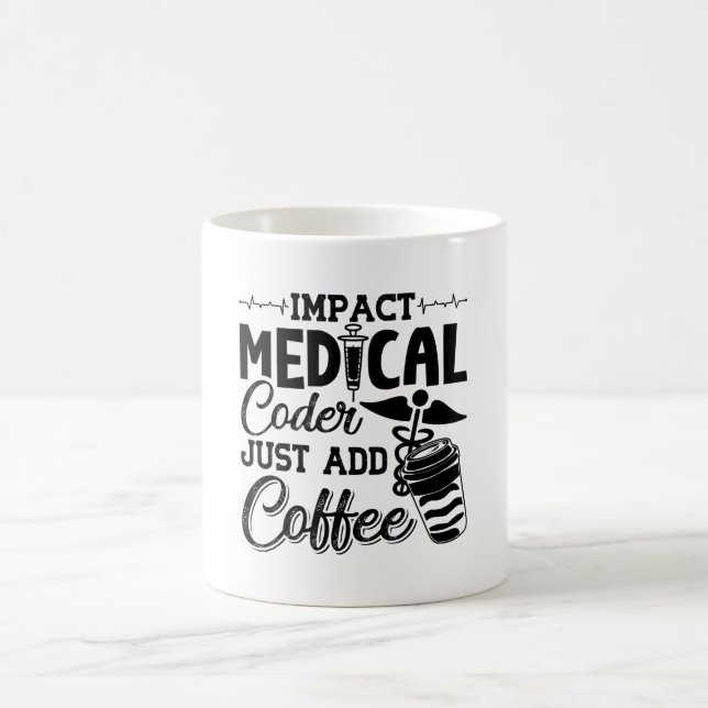 Caneca De Café Codificador Médico Basta Adicionar Codificação do  (Centro)