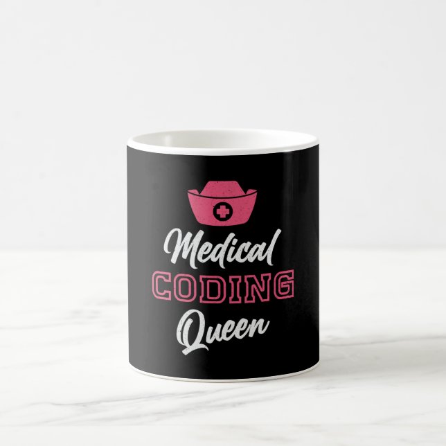 Caneca De Café Codificador Médico Queen Coding ICD Programmer Cod (Centro)