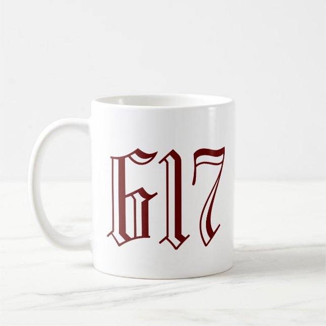 Caneca De Café Código de área 617 (Boston) (Esquerda)