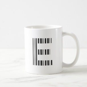 Caneca De Café CÓDIGO DE BARRAS LETRA E Primeiro Padrão de Código
