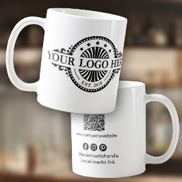 Caneca De Café Código de logotipo e QR, Mídia social, Marketing