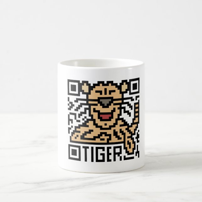 Caneca De Café Código de QR o tigre (Centro)
