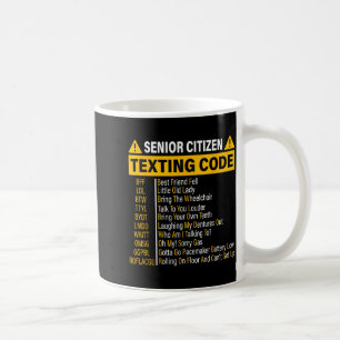 Caneca De Café Código de Texto para Idoso Divertido Pessoas Idosa