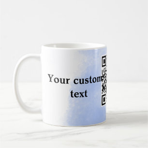 Caneca De Café código de verificação QR de cor aquática azul adic
