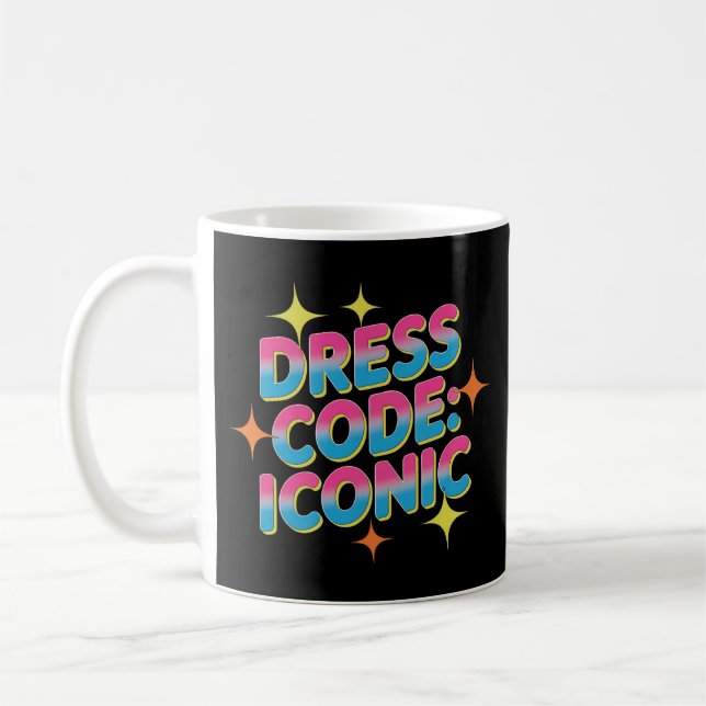 Caneca De Café Código de Vestido: Retro Icônico Vibrante (Esquerda)