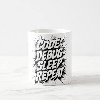 Caneca De Café Código Depurar Dormir Repetir | Programador Codifi