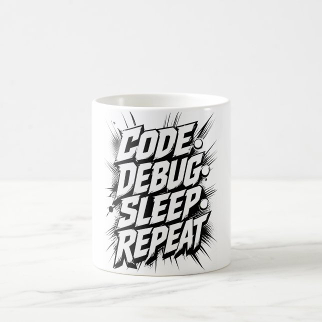 Caneca De Café Código Depurar Dormir Repetir | Programador Codifi (Centro)