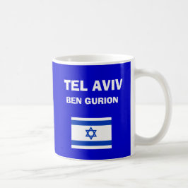 Caneca De Café Código do Aeroporto de TLV Israel-Ben Gurion (Tel