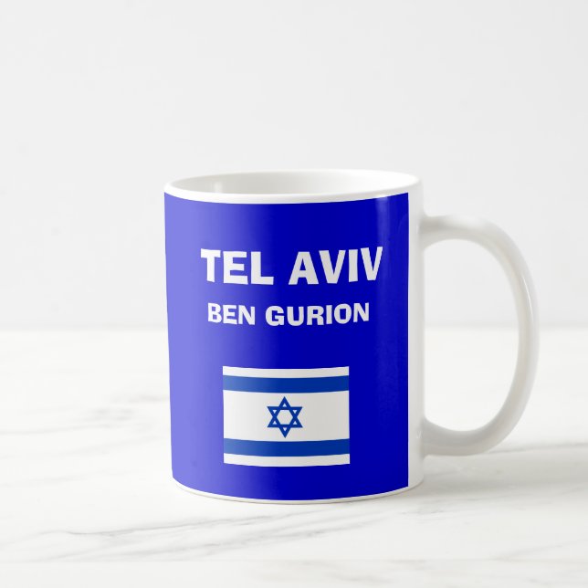 Caneca De Café Código do Aeroporto de TLV Israel-Ben Gurion (Tel  (Direita)