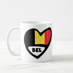 Caneca De Café Código do País Bélgica Indicador Coração BEL