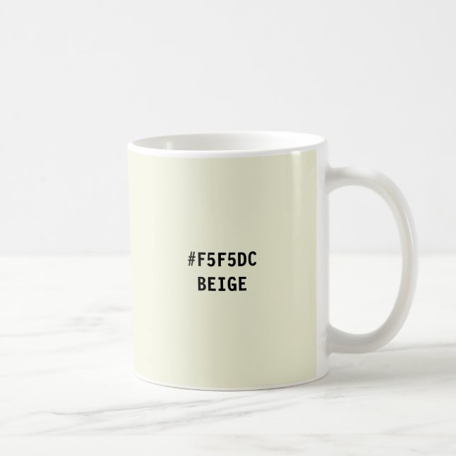 Caneca De Café Código hexadecimal de cor bege (Direita)