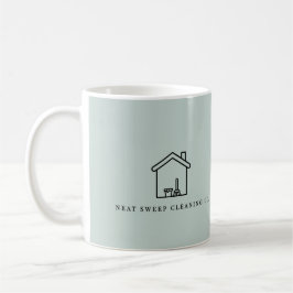 Caneca De Café Código QR do Logotipo de Negócios de Limpeza Perso
