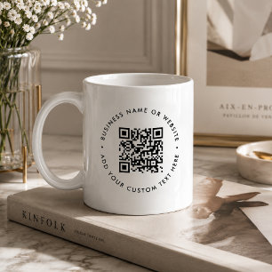Caneca De Café Código QR Empresa simples e limpa minimalista
