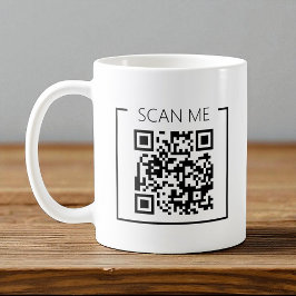 Caneca De Café Código QR Minimalista Escaneie-me Negócios