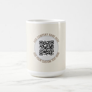 Caneca De Café Código QR Minimalista Simples Cinza