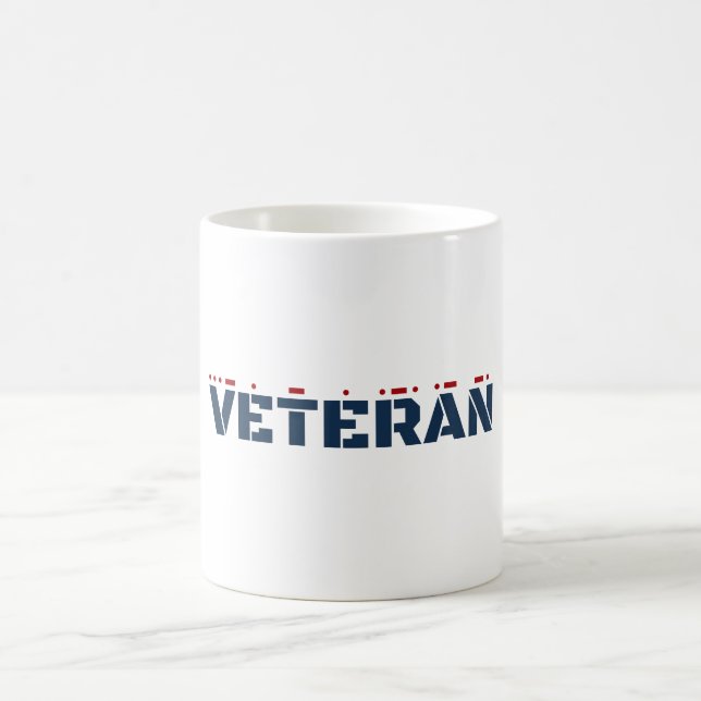 Caneca De Café Código Veterano e Morse - Dia dos Veteranos (Centro)
