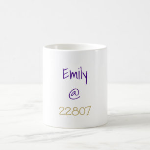 Caneca De Café Código Zip Dourado Roxo Universitário Personalizad