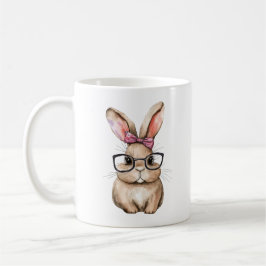 Caneca De Café Coelhinho bonito com Design de Água de Óculos