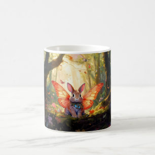 Caneca De Café Coelhinho branco numa floresta encantada