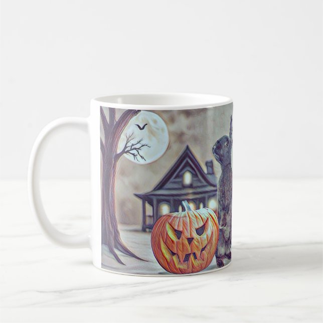 Caneca De Café Coelhinho Coelhinho Coelhinho de Halloween Spooky (Esquerda)