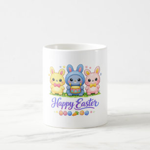 Caneca De Café Coelhinho da Páscoa Fofo Kawaii Ilustração de Dese