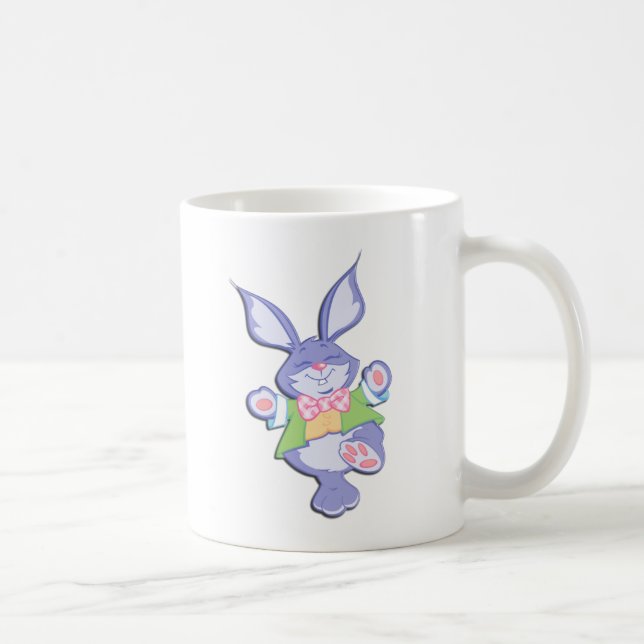 Caneca De Café Coelhinho da Páscoa roxo de dança (Direita)