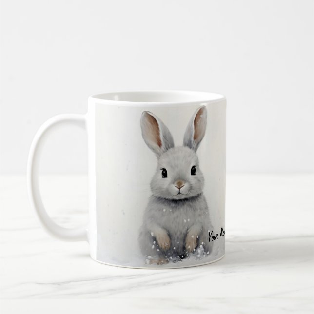 Caneca De Café Coelhinho de inverno Pet Amor Estético Bonito (Esquerda)