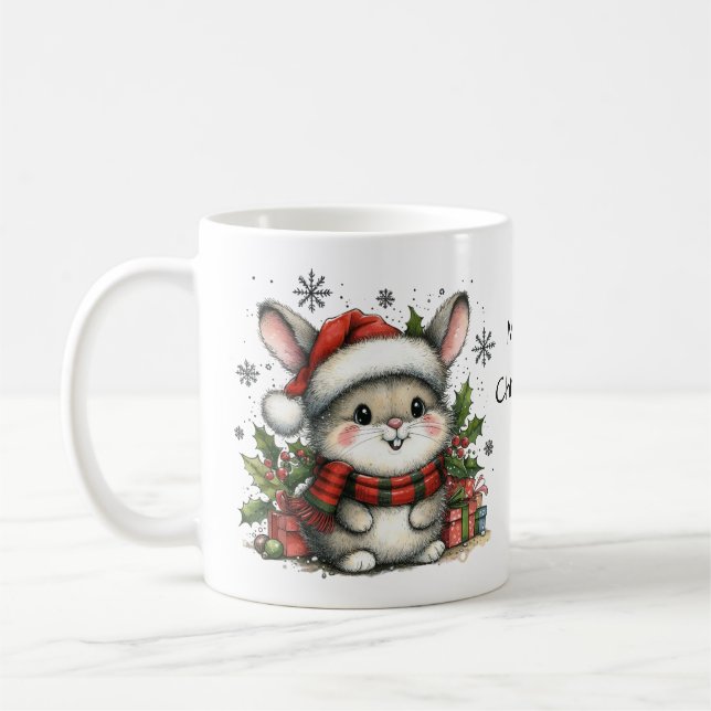 Caneca De Café Coelhinho de Natal Cachorro (Esquerda)